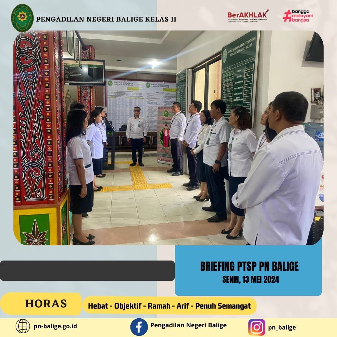BRIEFING PTSP PN BALIGE HARI SENIN 13 MEI 2024
